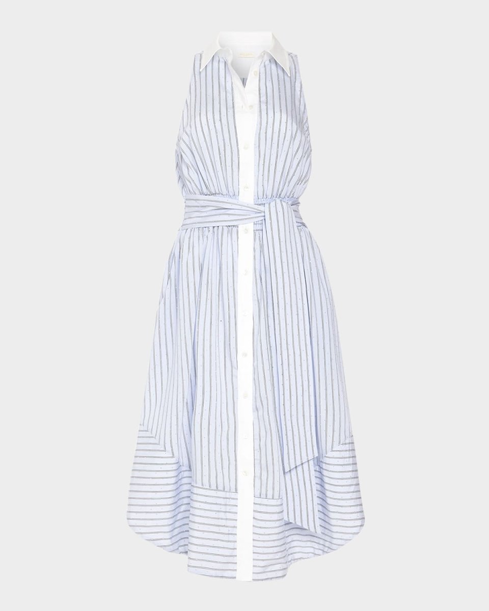 Juniper Embellished Striped Shirtdress